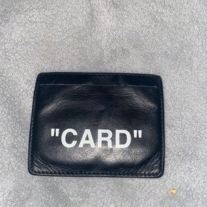 OFF-WHITE “Card” Cardholder Wallet Quote Leather